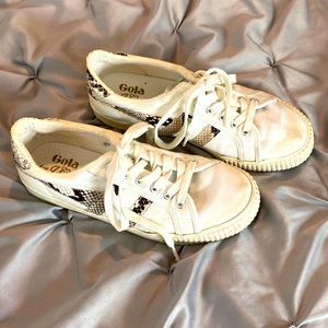Gola White Snake Skin Sneakers